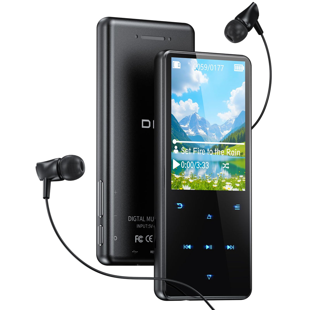 64GB MP3 Player Bluetooth 5.3, mp4-Player, 2,4-Zoll-Bildschirm Tragbarer mp3-Player für Kinder mit e