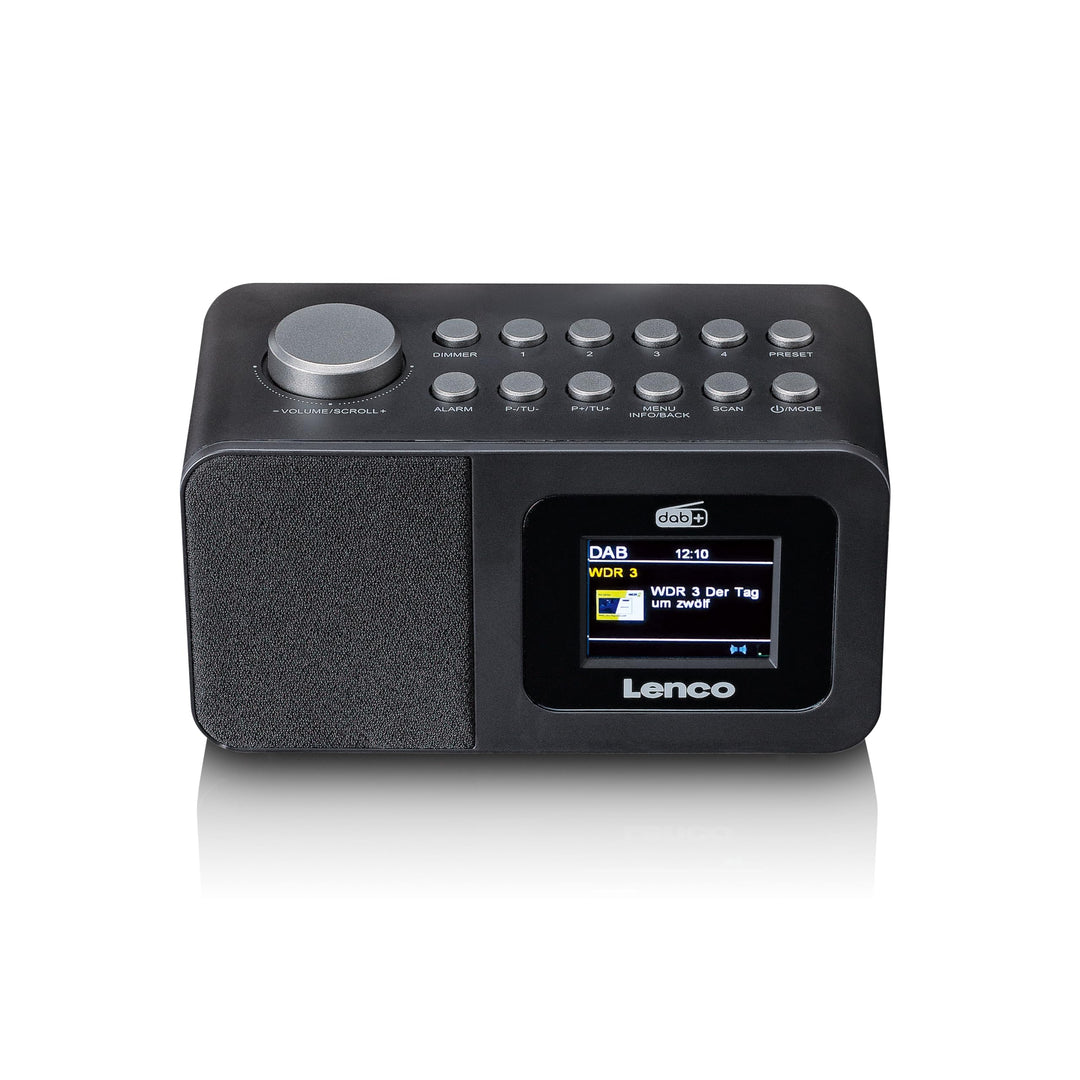 Lenco CR-625BK Radiowecker mit DAB+/FM, 2,4" Farbdisplay dimmbar, Doppelalarm, Sleeptimer, Schlummer