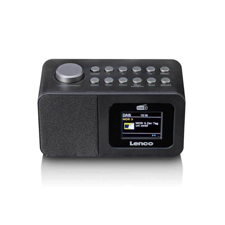 Lenco CR-625BK Radiowecker mit DAB+/FM, 2,4" Farbdisplay dimmbar, Doppelalarm, Sleeptimer, Schlummer