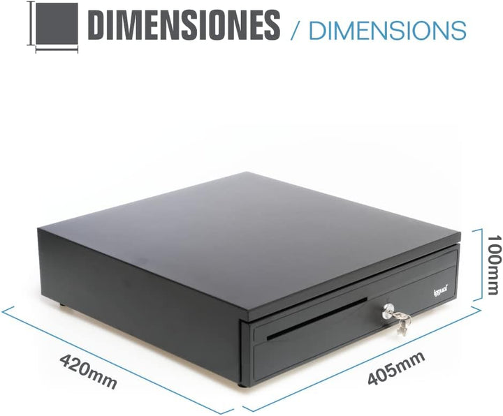 iggual - Geldkassette Abschliessbar IRON - 30 | Kassenschublade mit automatischer oder manueller Öff