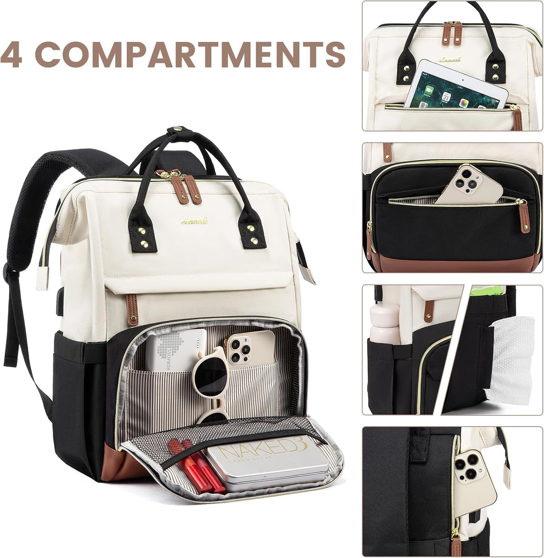 LOVEVOOK Rucksack Damen Laptop Rucksäcke mit Laptopfach 15.6 Zoll | Schulrucksack Mädchen Teenager