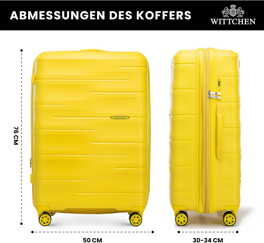 WITTCHEN ARCO Line | Grosser Koffer Reisekoffer | Leichtes Gepäck Polypropylen TSA-Schloss Teleskopg