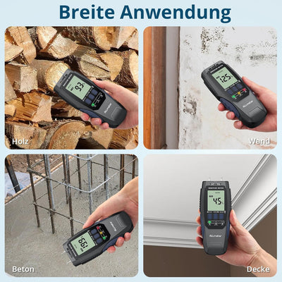 ALLmeter Digital Holzfeuchtemessgerät mit Stiftfunktion und Hintergrundbeleuchtung, Feuchtigkeitsdet