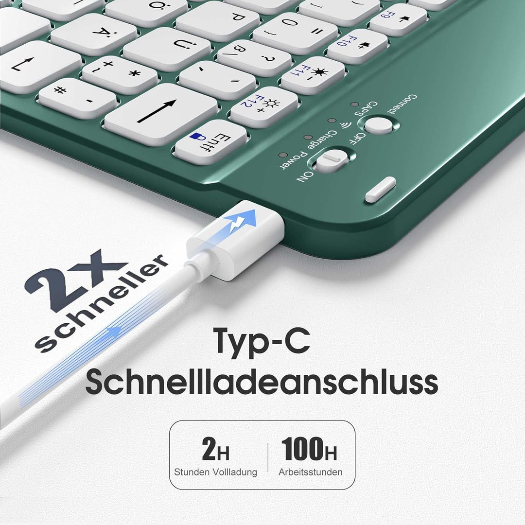 Vobafe Hülle mit Tastatur für iPad A16 11/10 Generation (2025/2022, 10,9/11 Zoll), Magnetisch Abnehm
