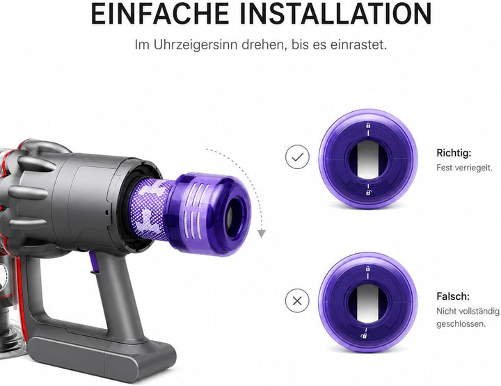 V12 Filter Ersatzfilter für Dyson V12 Detect Slim Absolute Extra Staubsauger, Teilenummer 971517-01