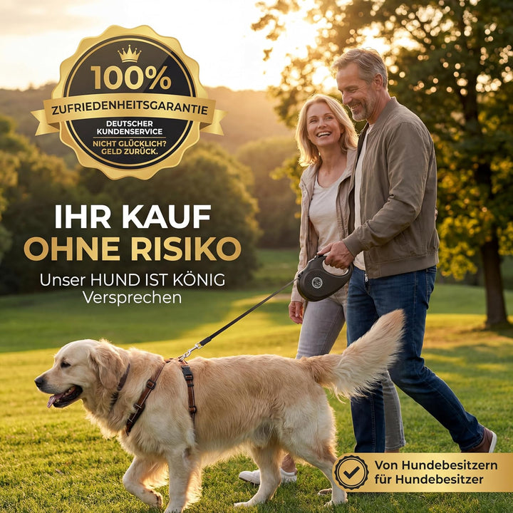 HUND IST KÖNIG Rollleine Hundeleine 5m für kleine &amp; grosse Hunde | Hochwertige Hundeleine ausziehbar