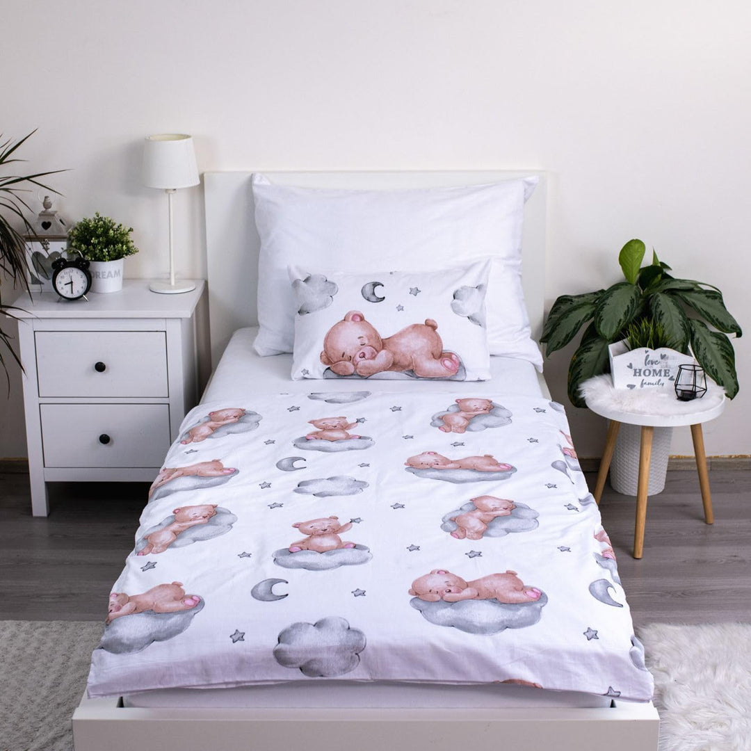Jerry Fabrics Babybettwäsche Set Schlafender Bär, 100 x 135 cm Bettbezug, 40 x 60 cm Kissenbezug, 10