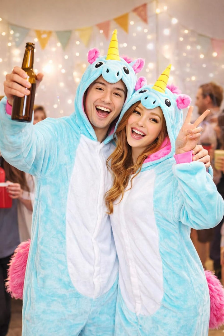 Katara 1744 - Einhorn türkis/rosa Kostüm-Anzug Onesie/Jumpsuit Einteiler Body für Erwachsene Damen H