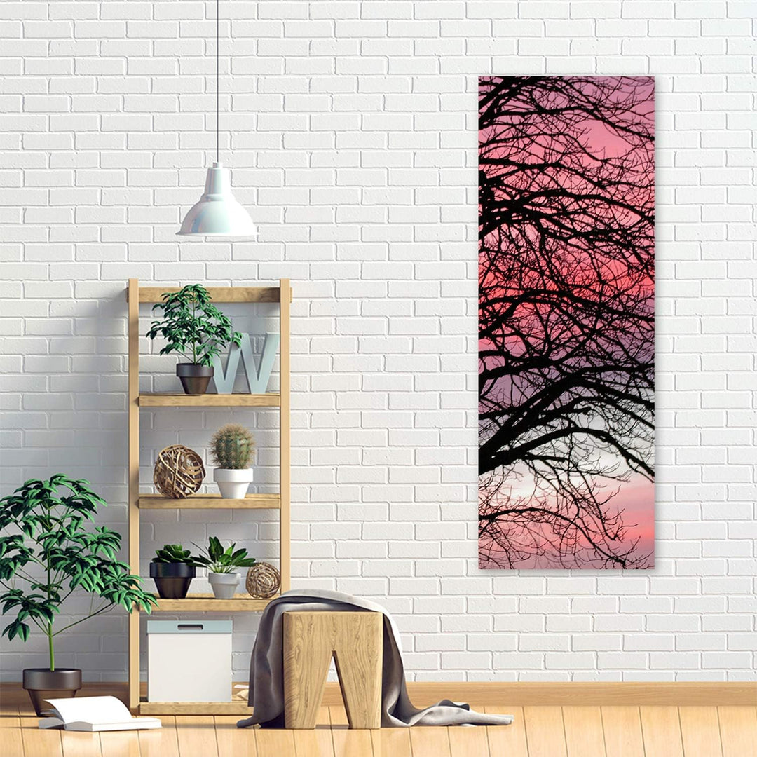 Feeby Leinwand Bilder - Natur - Wald - 40x120 cm- Deko Wohnzimmer - Wandbilder Schlafzimmer - Deko A