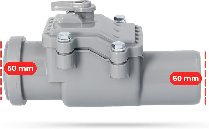 PEŠTAN™ Rückstauverschluss Ø DN 50 Grau | Rückstauklappe mit Verriegelbarer Rückschlagklappe Rücksta