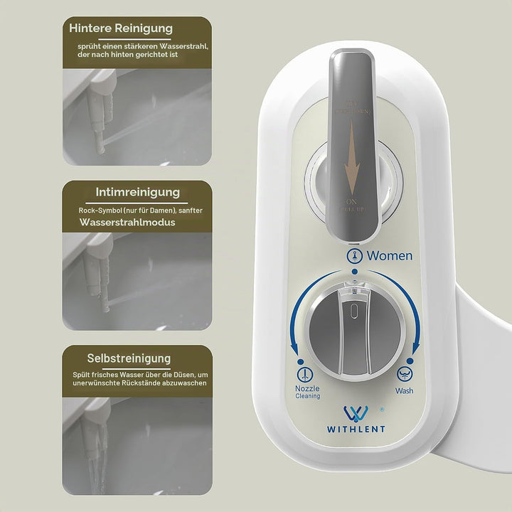Bidet links,Bidet Einsatz für Toilette links - Einziehbare selbstreinigende Bidet Nicht Elektrisch m