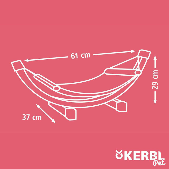 Kerbl Hängematte SIESTA, weiss mit Holzgestell,73 x 36 x 34 cm