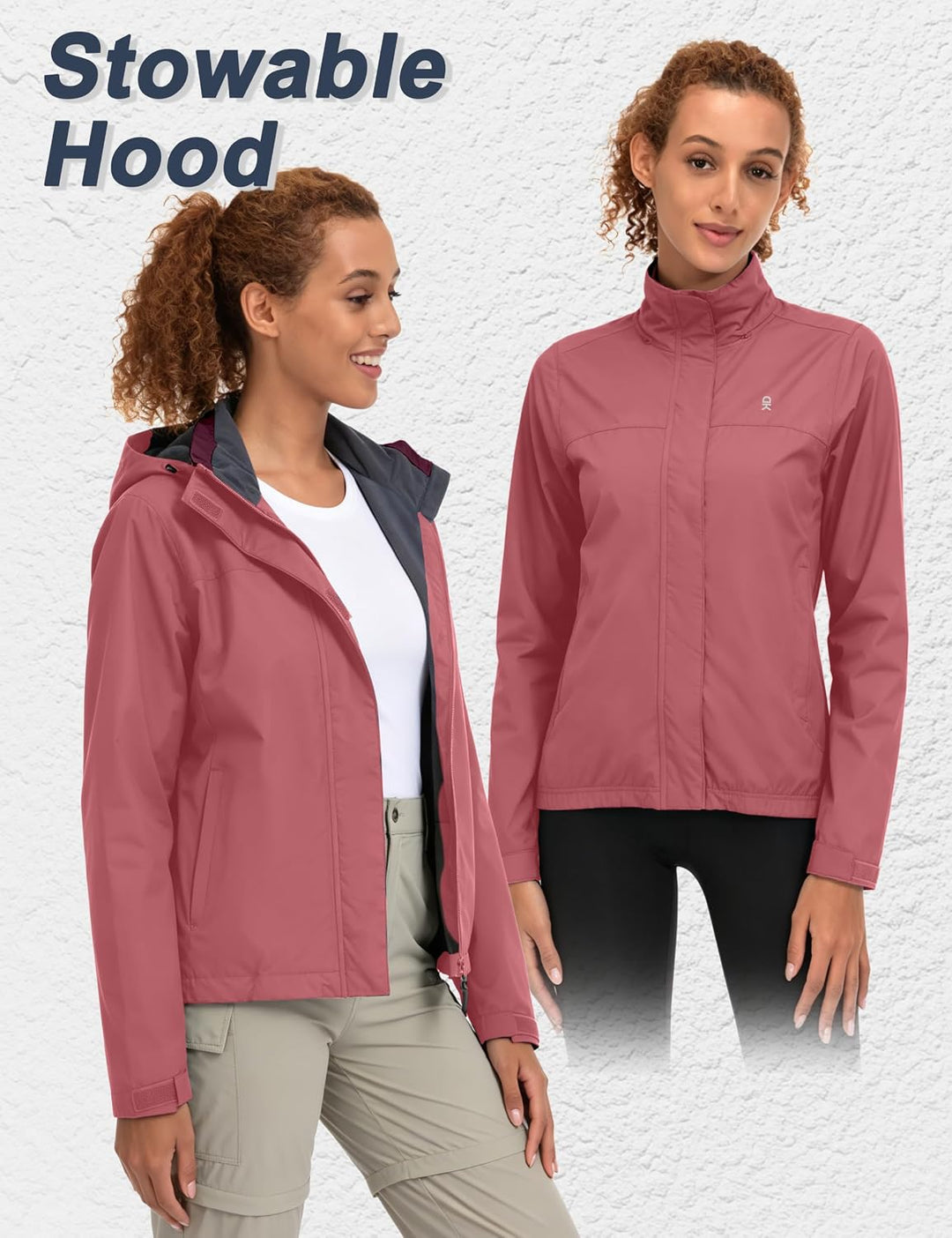 Little Donkey Andy Damen wasserdichte Regenjacke Leichte atmungsaktivem Regenjacke für Outdoor-Windb