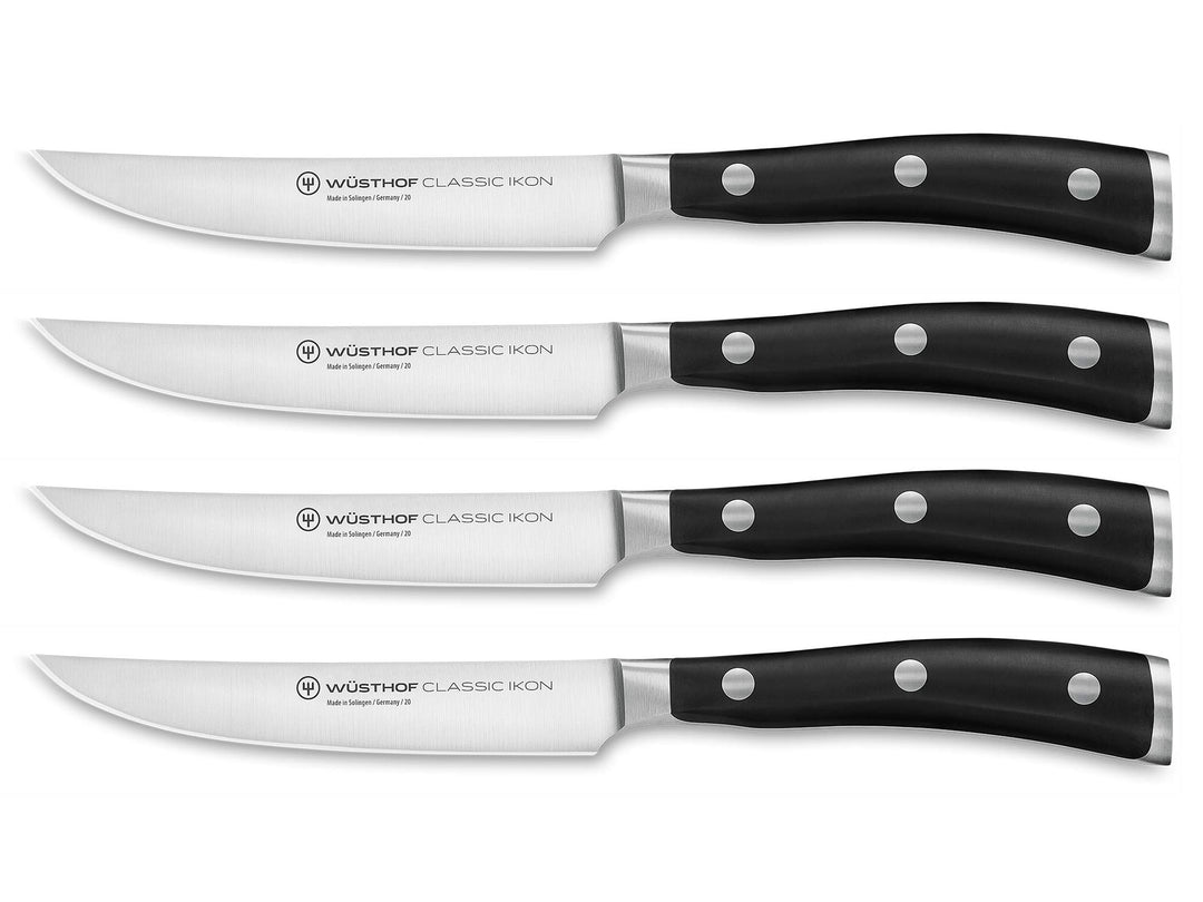 WÜSTHOF Classic Ikon Steakmessersatz mit 4 Messern, Classic Ikon