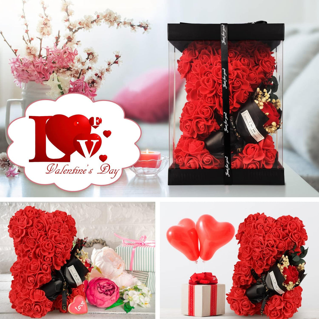 Rosenbär Valentinstagsgeschenk für Sie,Rosenblumenbär Rosen Teddybär Geschenk für Muttertag, Valenti