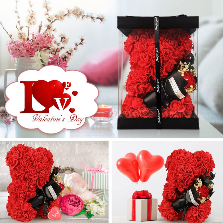 Rosenbär Valentinstagsgeschenk für Sie,Rosenblumenbär Rosen Teddybär Geschenk für Muttertag, Valenti