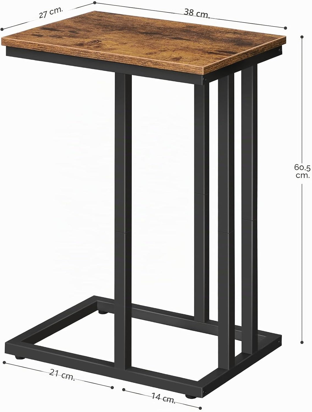 HOOBRO Beistelltische 2er-Set, C-förmige Couchtische, Sofatische, Industrie-Stil, für Wohnzimmer, Sc