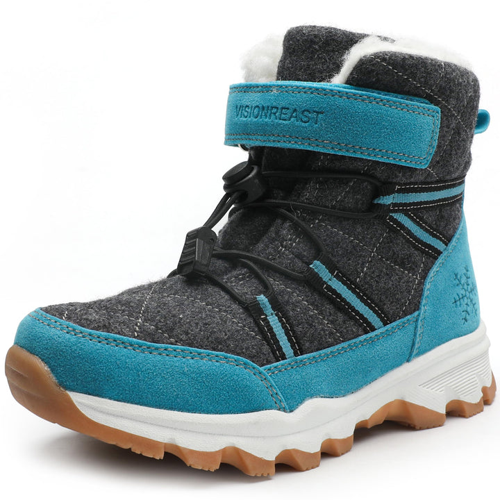 visionreast Winterstiefel Mädchen Winterschuhe Kinder Junge Wanderschuhe mit Wollfutter Schneestiefe