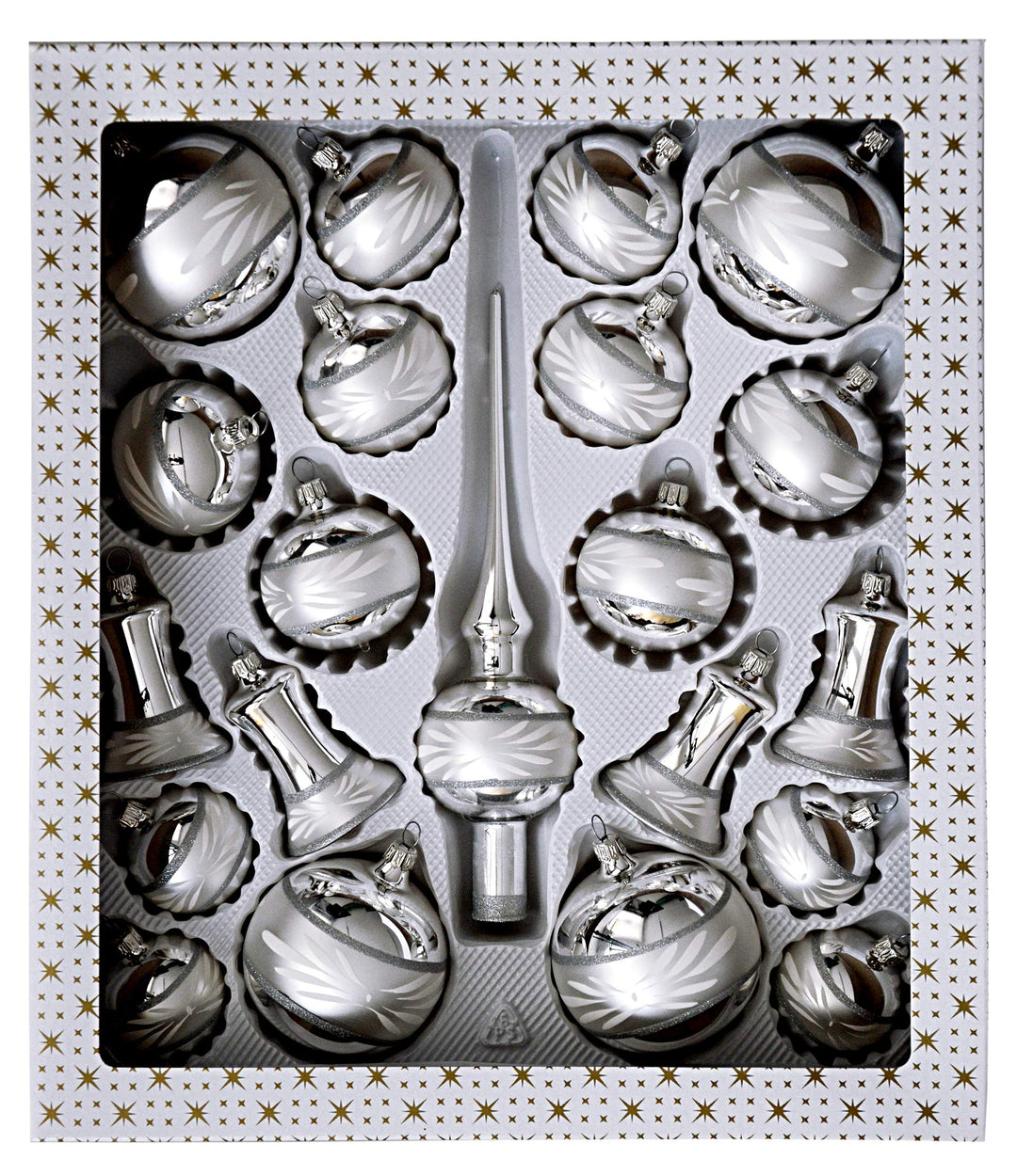 Jingle Bells Lauscha Christbaumkugel Set 21 teilig Wanda Silber