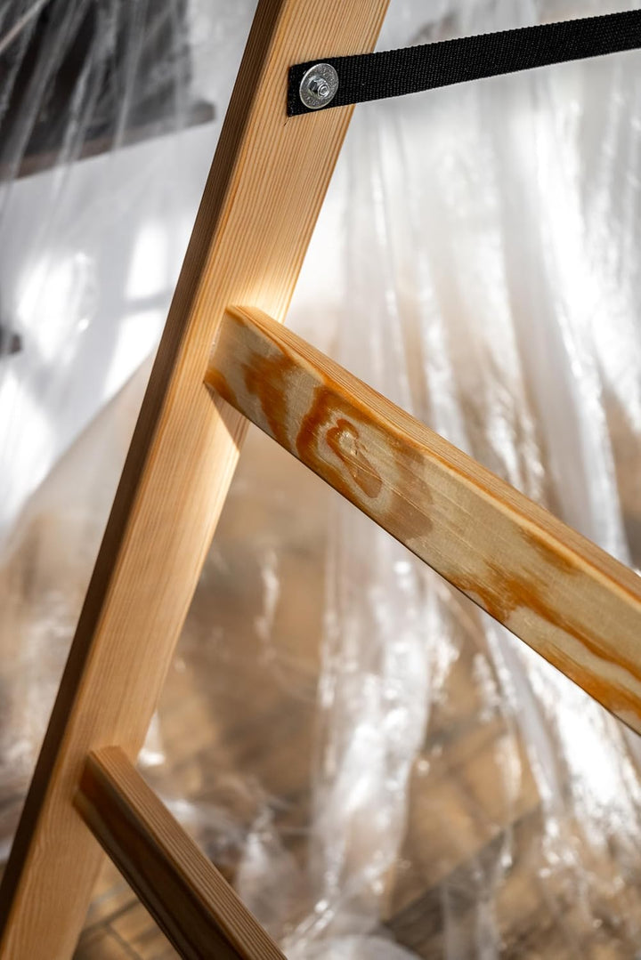DRABEST - Holzleiter - für Malerarbeiten - 2X 3 Sprossen - m lang - bis 150 kg - Arbeitshöhe 0,95 m