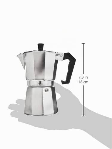 cilio Espressokocher Classico für 6 Tassen | Höhe: 20 cm | Ø: 9 cm | Aluminium-Gehäuse | Silber | Es