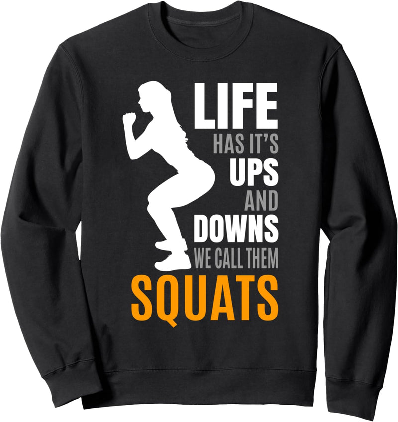 Fitness Workout Frauen Squat Übung Humor Zitat Spruch Yoga Sweatshirt