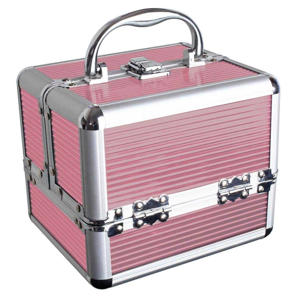 iGadgitz Home Mini Klein Aluminium Kosmetikkoffer, Schminkkoffer, Beautycase, Makeupbox - 4X ausklap