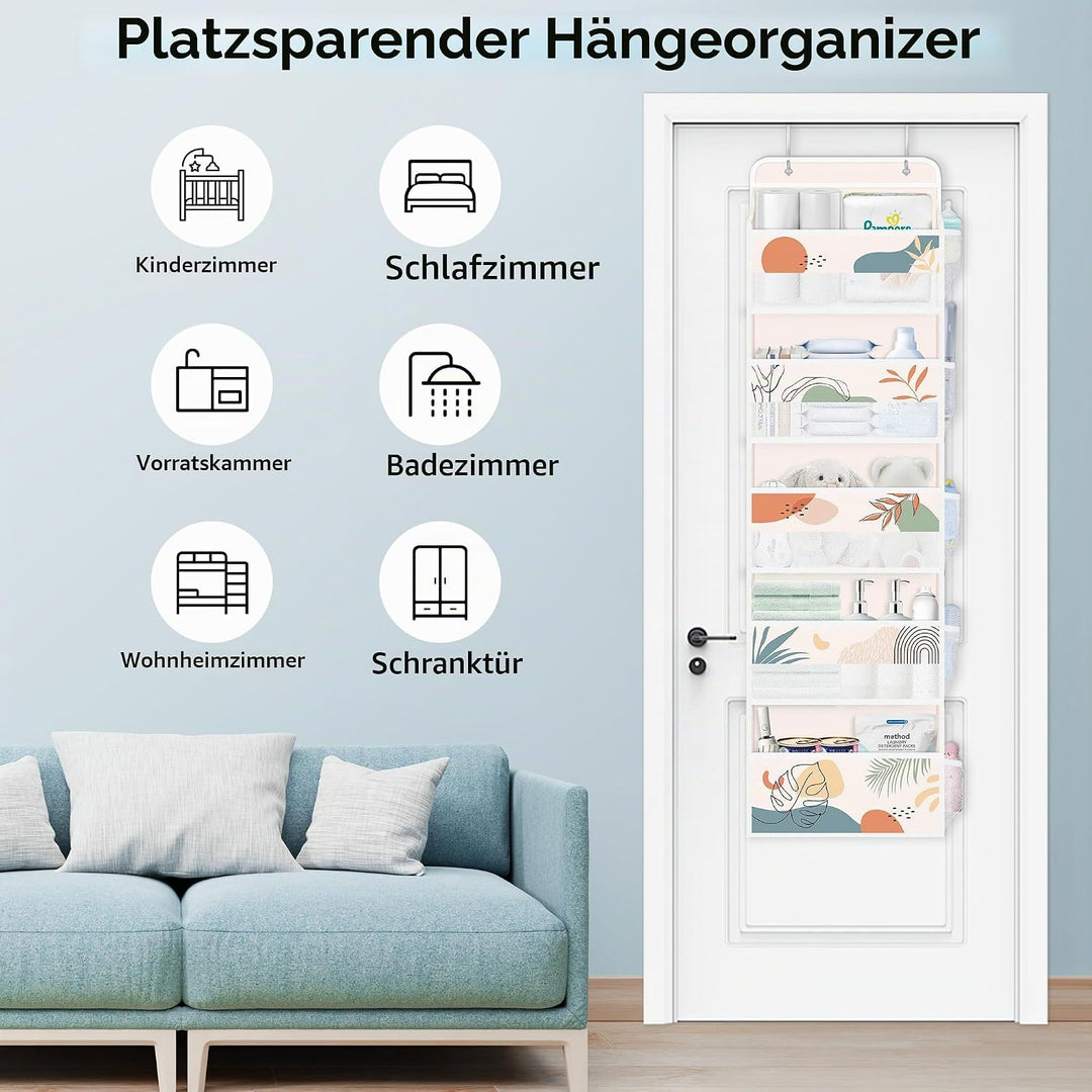 Clastyle Böhmisch Tür Hängeaufbewahrung Blätter Hängeorganizer für Camping Bad Schrank Schlafzimmer