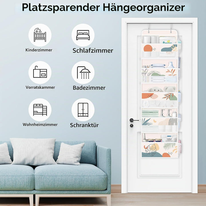 Clastyle Böhmisch Tür Hängeaufbewahrung Blätter Hängeorganizer für Camping Bad Schrank Schlafzimmer