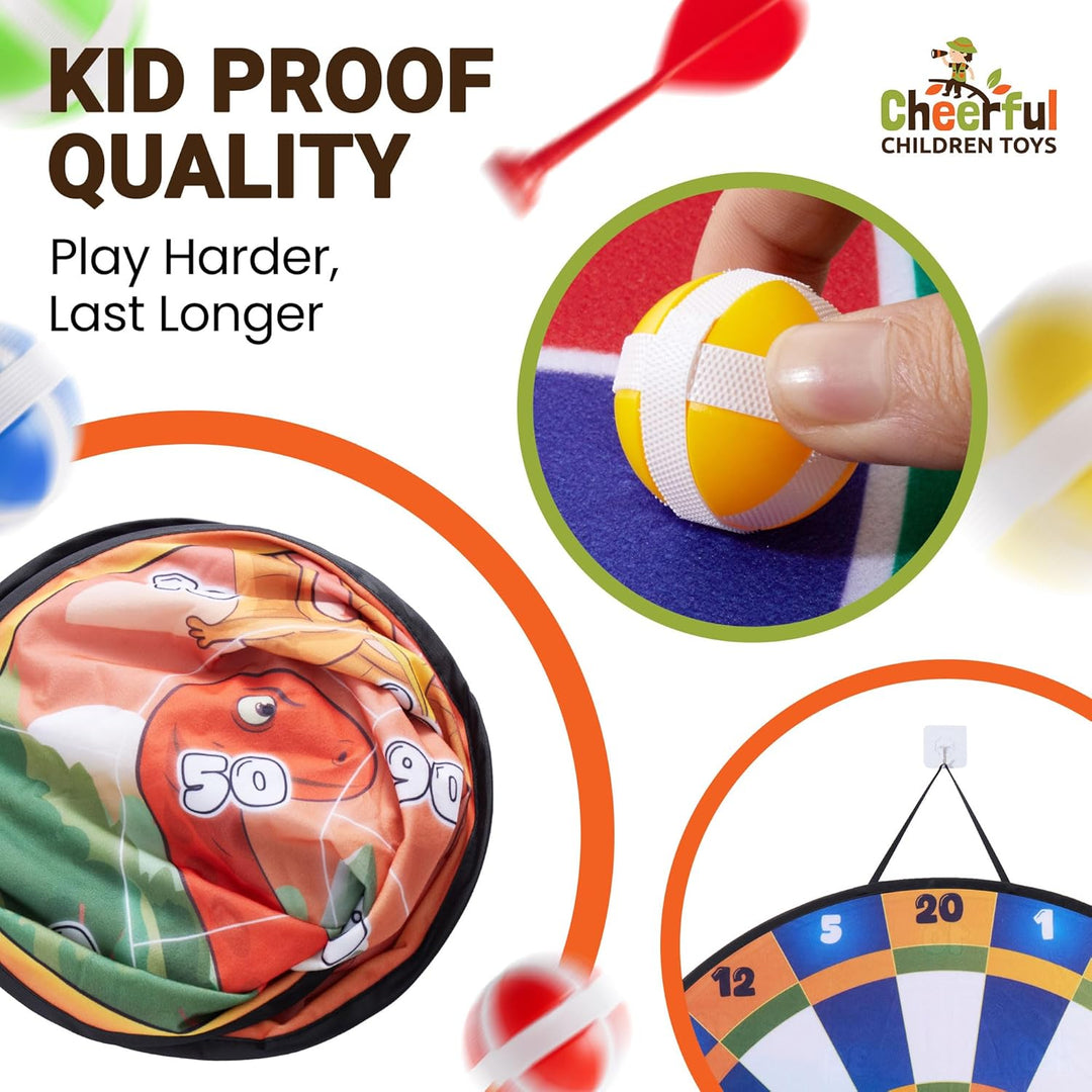 Cheerful Children Toys Jumbo Kids Dartscheibe XL oder XXL, grosse Klett-Dartscheibe mit wendbaren De