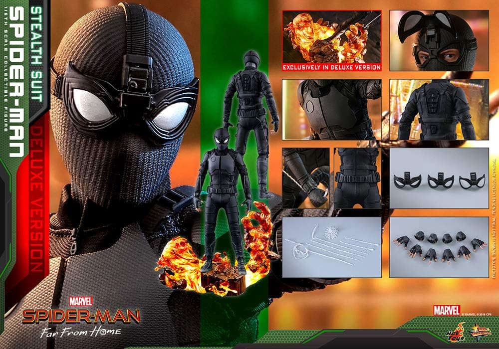 Hot Toys Far from Home Movie Masterpiece Spider-Man Stealth Suit Deluxe Mehrfarbig, 1:6, HT904858