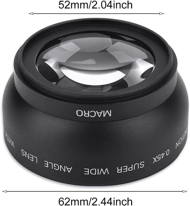 143 Weitwinkel-Objektiv 52 mm 0,45 x, Universal-Konvertierungsobjektiv 52 mm für Fotoapparate/Canon/