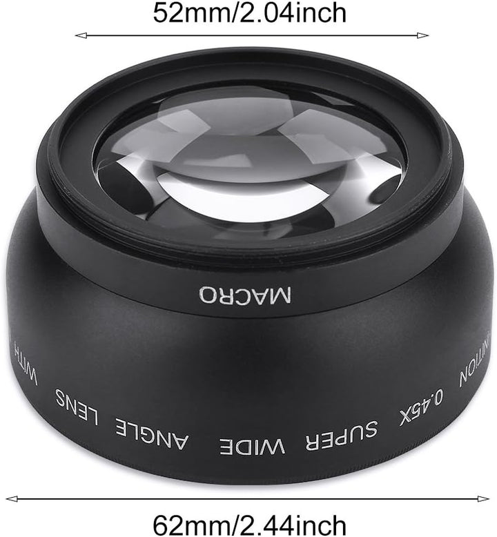 143 Weitwinkel-Objektiv 52 mm 0,45 x, Universal-Konvertierungsobjektiv 52 mm für Fotoapparate/Canon/