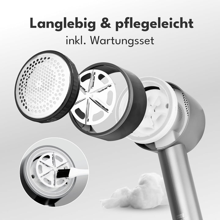 LEBENLANG Premium Fusselrasierer Elektrisch 4000mAh - Inkl. LED Display & Taschenlampe I 5 Modi & 3,