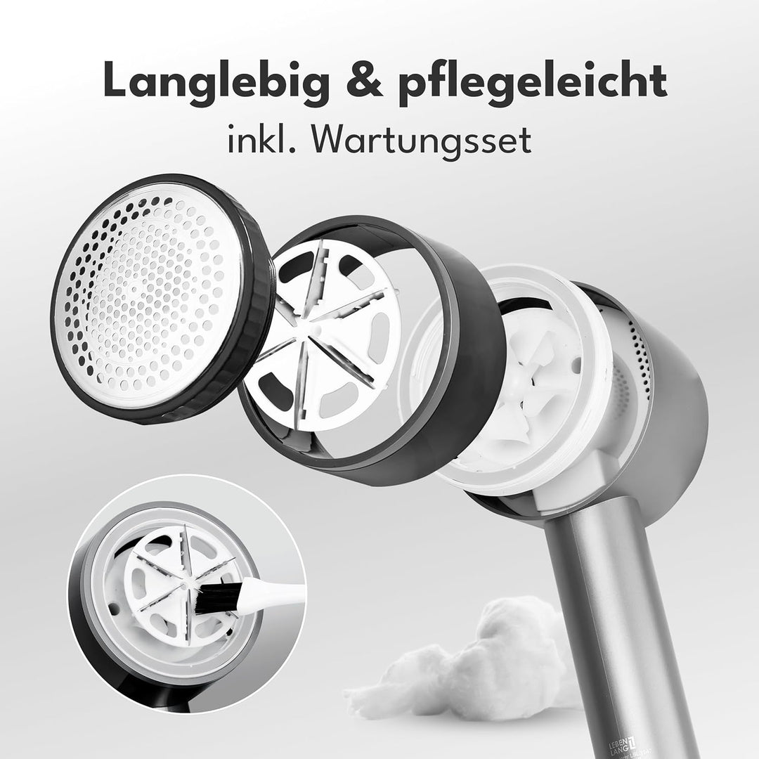 LEBENLANG Premium Fusselrasierer Elektrisch 4000mAh - Inkl. LED Display & Taschenlampe I 5 Modi & 3,