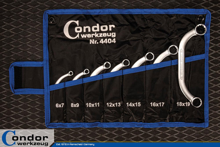CONDOR Werkzeug 4404 | Starter- und Blockschlüssel-Satz | 7-tlg. | 6x7-18x19 mm | Chrom-Vanadium-Sta