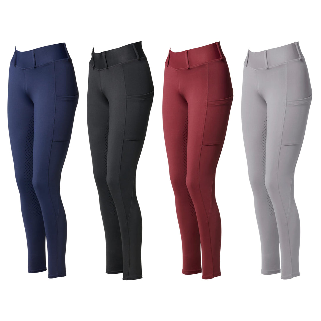 PFIFF 103100 Damen Reitleggings „Selina“ mit Handytasche L Schwarz, L Schwarz