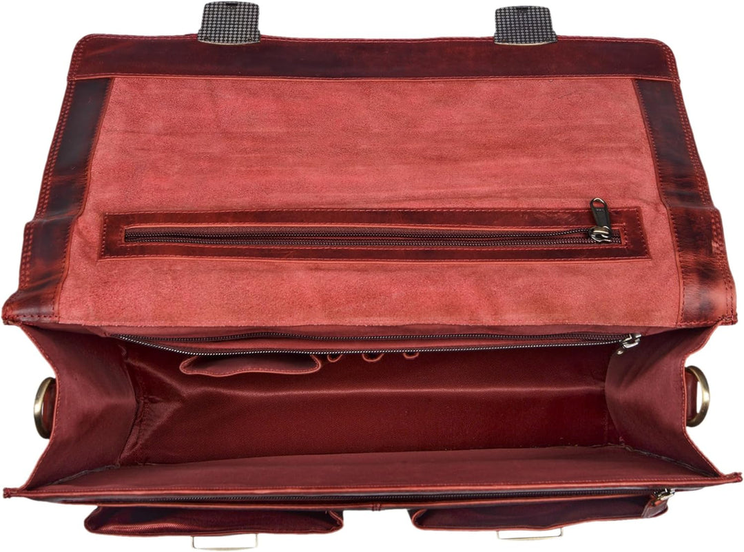 STILORD 'Tiberius' Retro Aktentasche Leder Businesstasche zum Umhängen DIN A4 Dokumententasche mit S