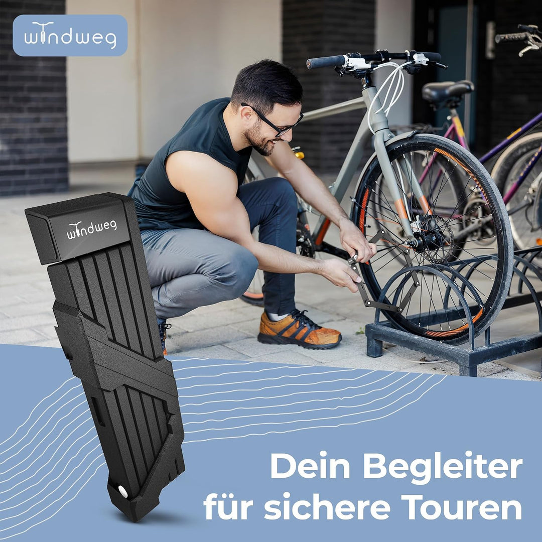 Fahrradschloss hohe Sicherheit Faltschloss Fahrrad 90cm 3 Schlüssel inkl. Halterung sh, Schloss für