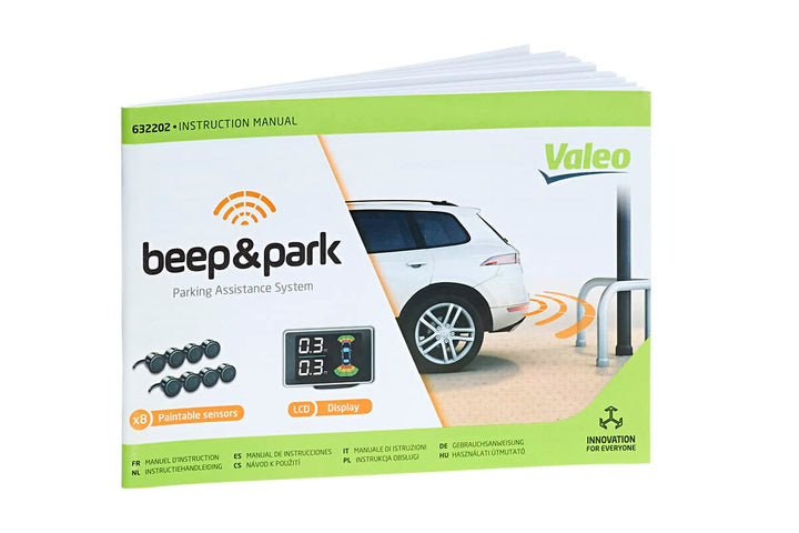 VALEO Beep & Park Einparkhilfeset mit 8 Sensoren + LCD-Display - Front- oder Heckmontage 632202 8 Se