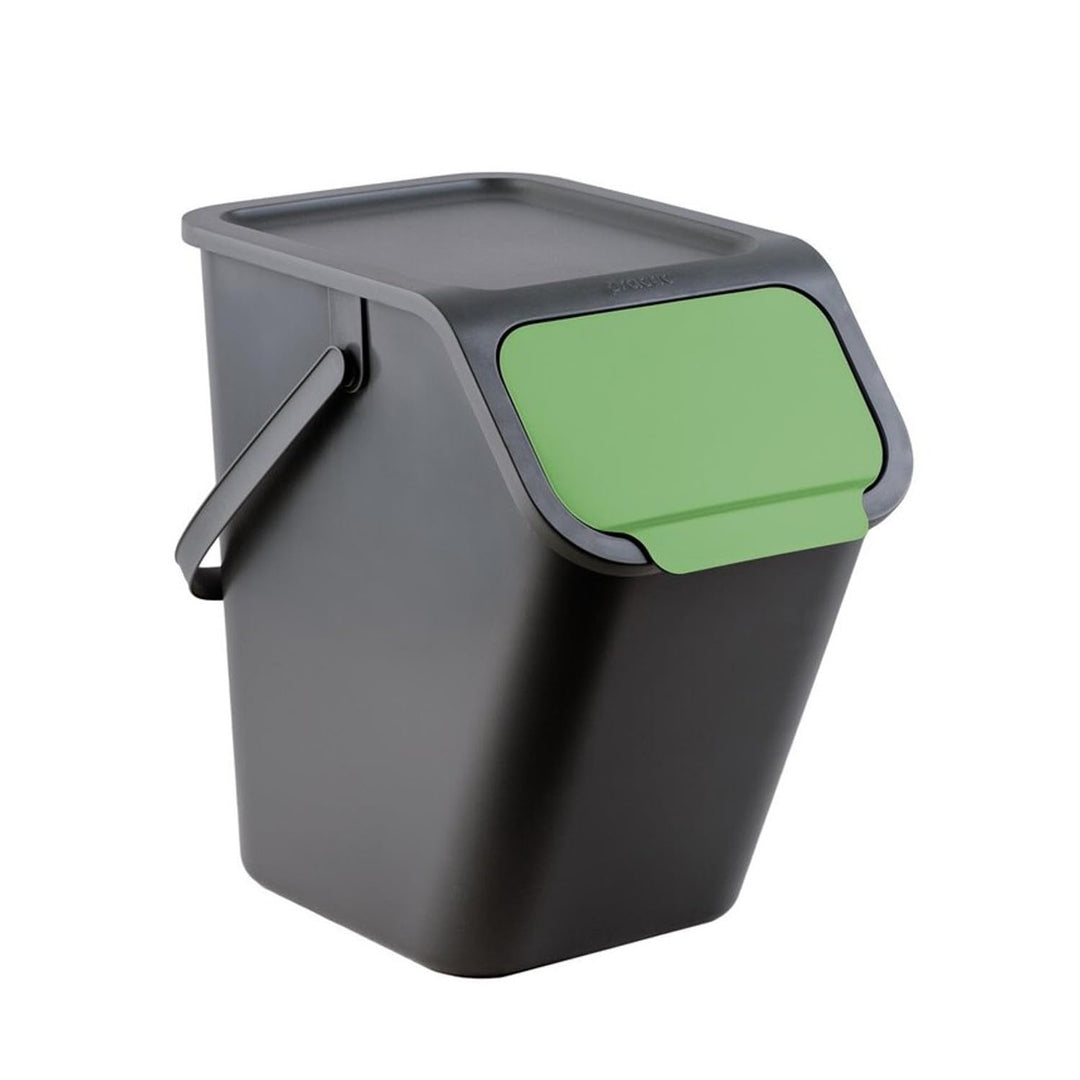 Practic Bini 4-er Mülleimer-Set, Müllbehälter, Stapelbar, Deckel mit Klick-System, Küche Mülltrennsy