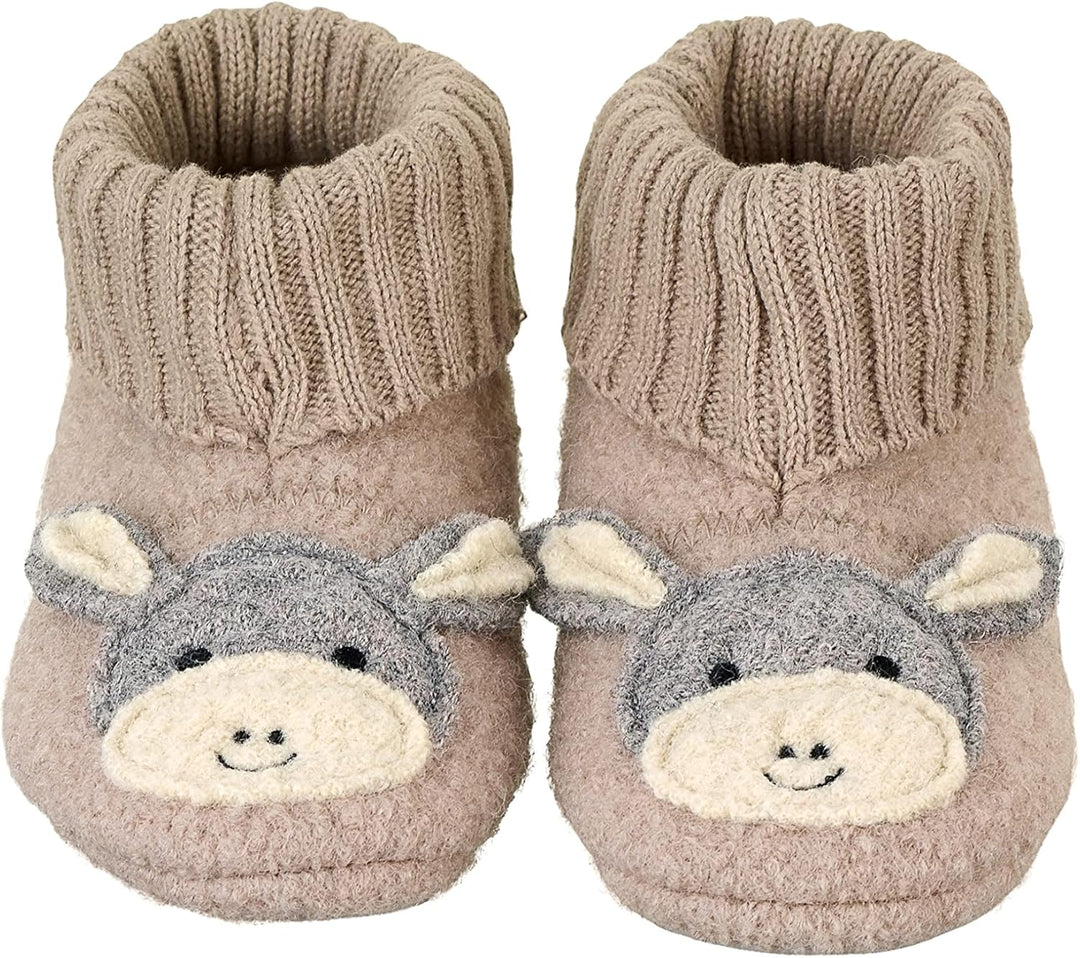 Sterntaler Unisex Kinder Hausschuhe Baby Hausschuh Filz Esel Emmi 18 EU Beige, 18 EU Beige