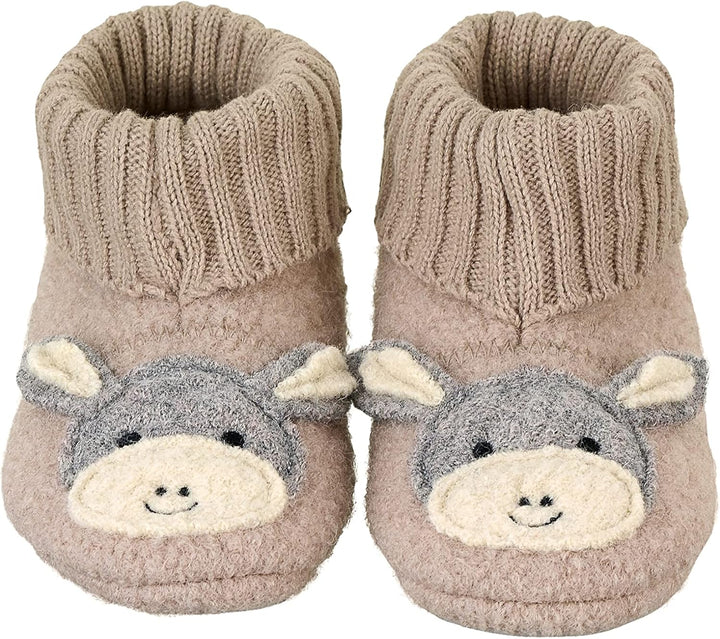 Sterntaler Unisex Kinder Hausschuhe Baby Hausschuh Filz Esel Emmi 18 EU Beige, 18 EU Beige