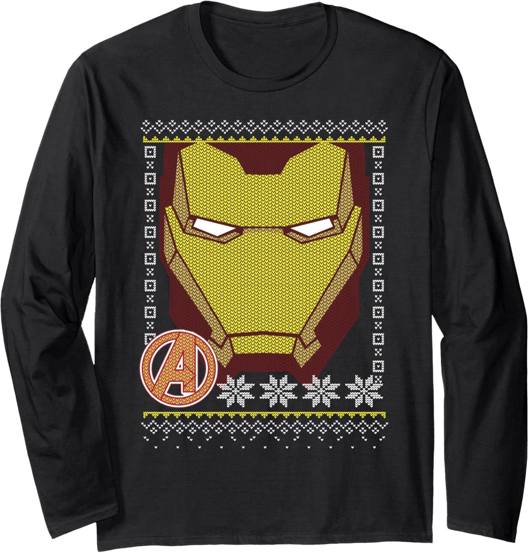Marvel Iron Man Helmet Ugly Weihnachten Langarmshirt