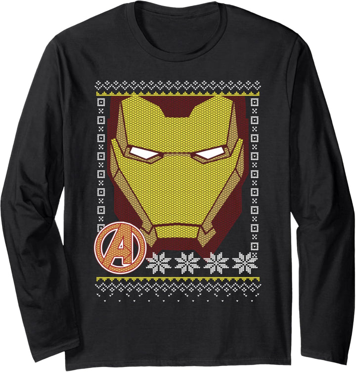 Marvel Iron Man Helmet Ugly Weihnachten Langarmshirt