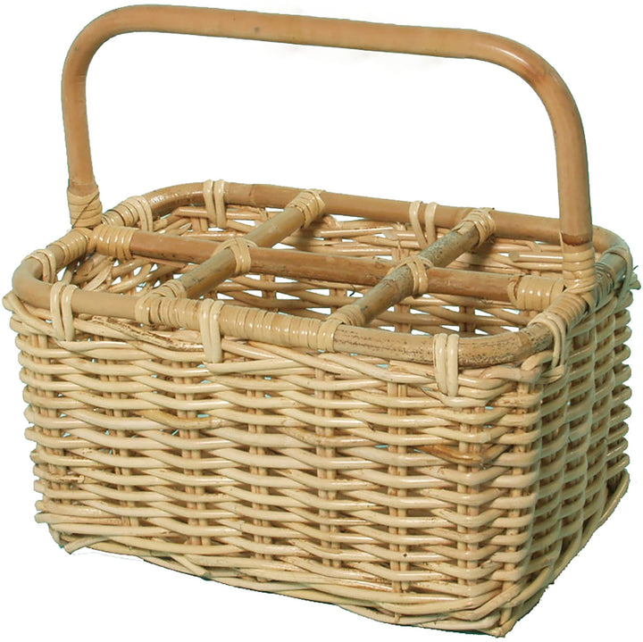 Kobolo Flaschenkorb Flaschenträger für 6 Flaschen aus Rattan
