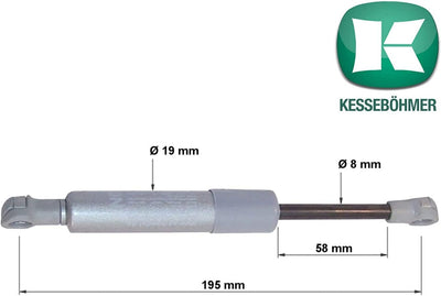2 x SO-TECH® Kesseböhmer Kompressionsfeder Lift-O-Mat (verstärkte Ausführung) 200N (215N) für HSB