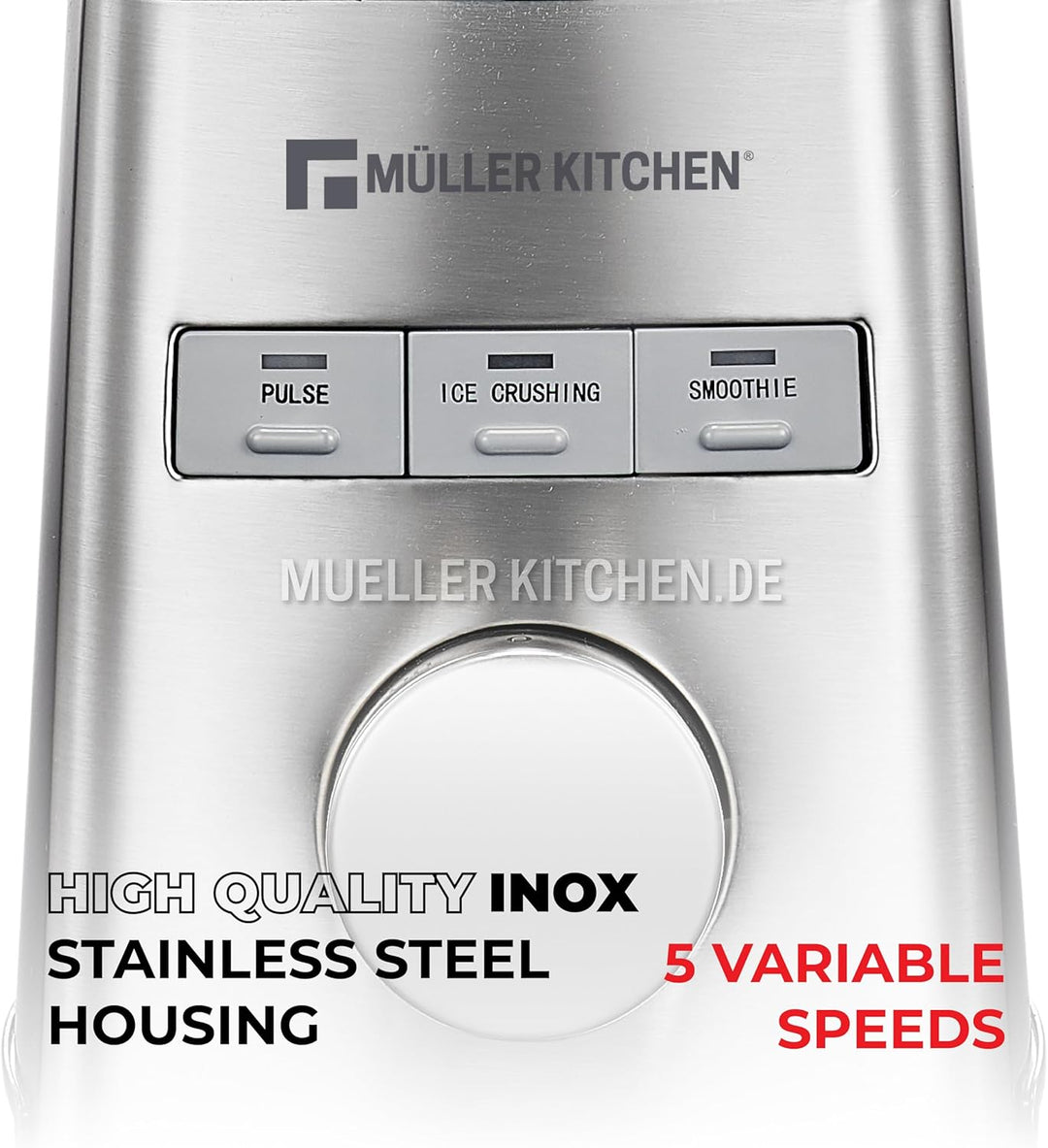 Muller Kitchen MK-6065 Küchenmixer Standmixer (1000 W, Glaskanne mit 1,5 l, 6-Klingen-Edelstahlmesse