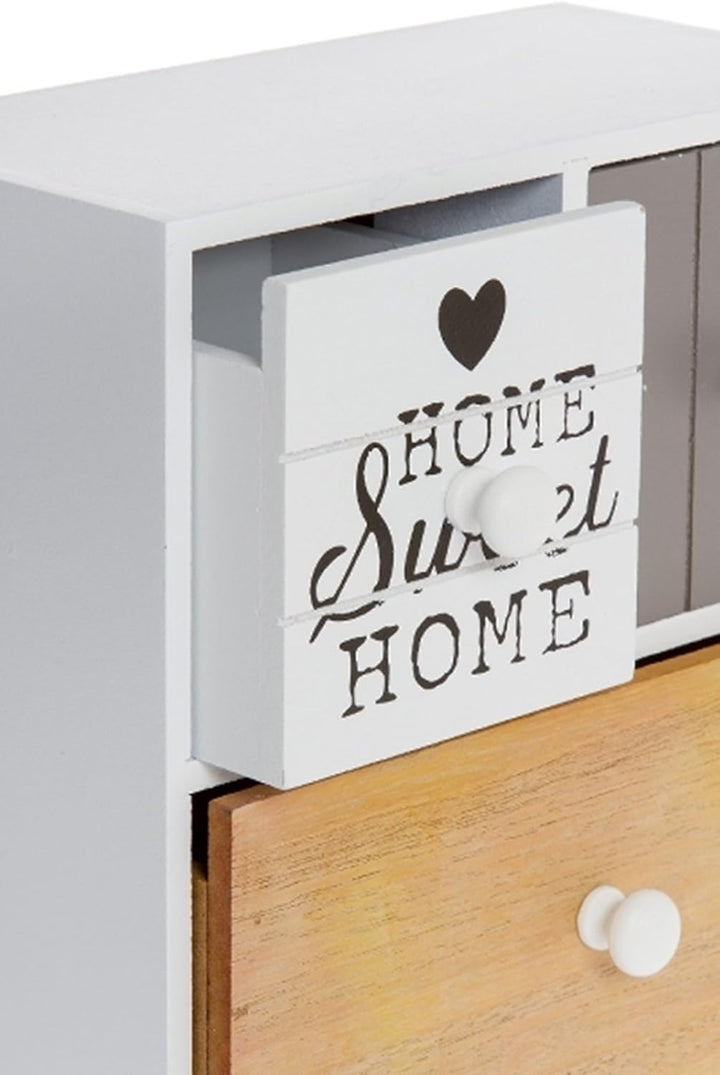 elbmöbel Schmuckkommode Shabby Home Sweet Home Schubladen Mini-Kommode (22x20x12), 22x20x12