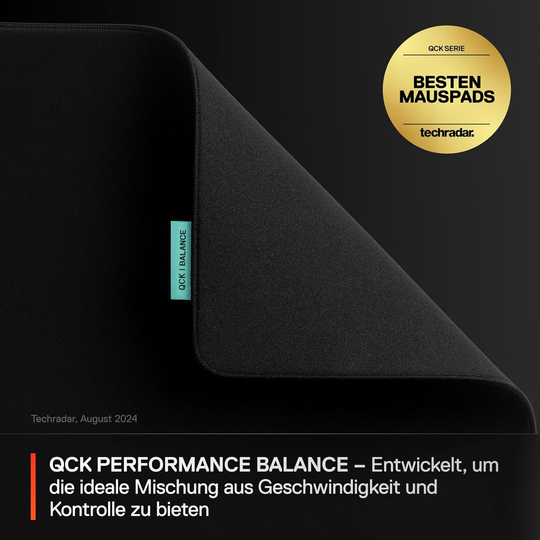 Steelseries QcK L Performance Balance Gaming-Mauspad – Extradichte für sanftes Gleiten – Flache, abg